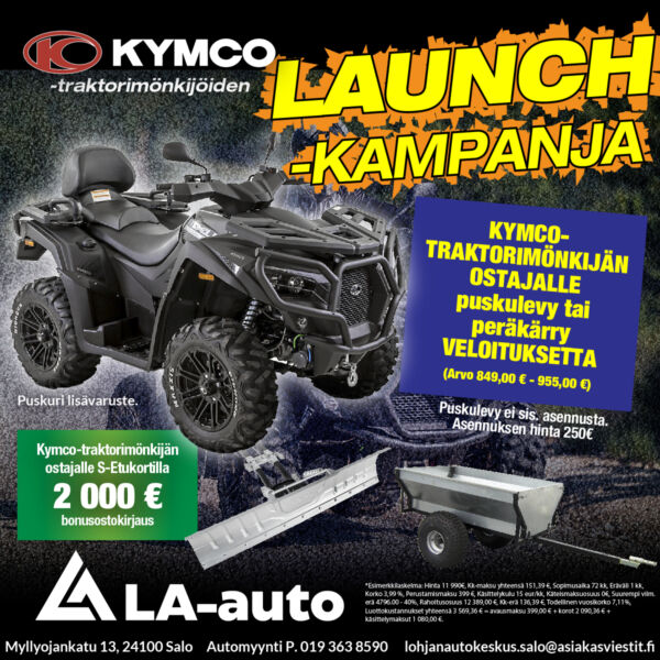 Kymco-traktorimönkijöiden LAUNCH-kampanja!